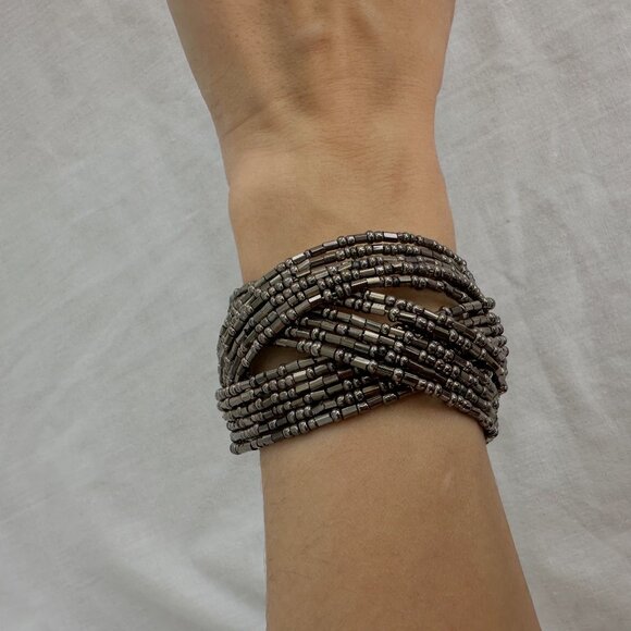 Gray Beaded Bracelet - Costume Jewelry - Picture 1 of 5